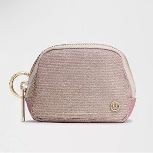 Lululemon Pink and Gold Everywhere Belt Bag Nano *Glitter New with Tag